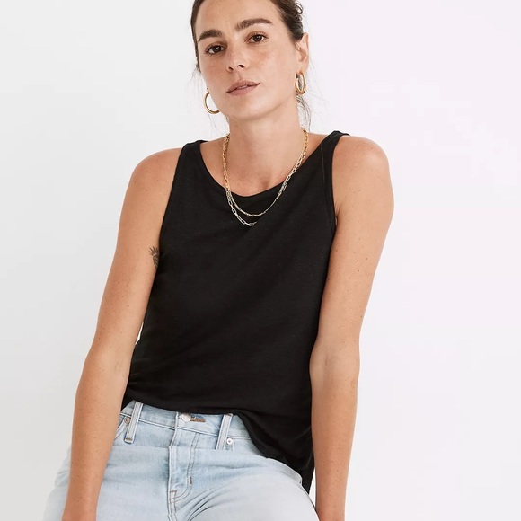 Madewell Tops - Madewell Modern Linen Tank in Black